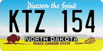 ND license plate KTZ154