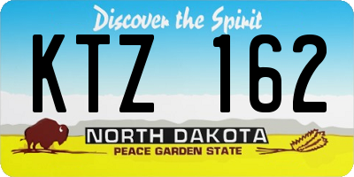 ND license plate KTZ162