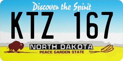 ND license plate KTZ167