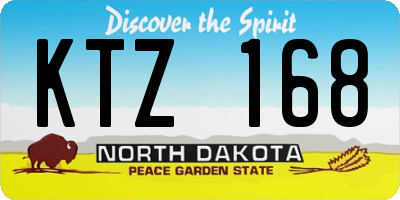 ND license plate KTZ168