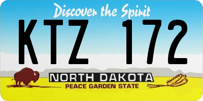 ND license plate KTZ172