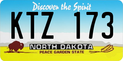 ND license plate KTZ173