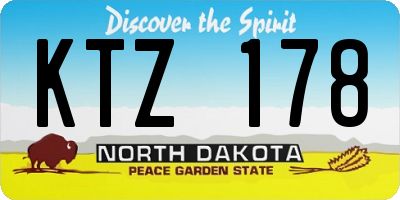ND license plate KTZ178