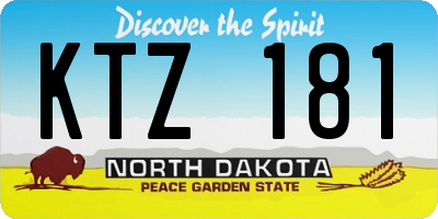 ND license plate KTZ181