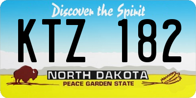 ND license plate KTZ182