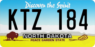 ND license plate KTZ184