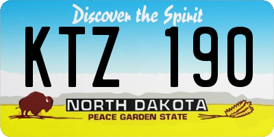 ND license plate KTZ190