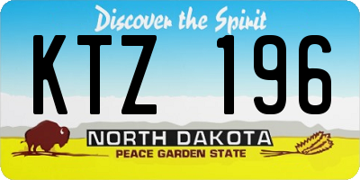 ND license plate KTZ196