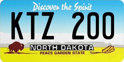 ND license plate KTZ200