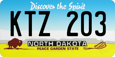 ND license plate KTZ203