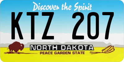 ND license plate KTZ207