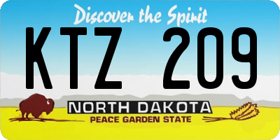 ND license plate KTZ209