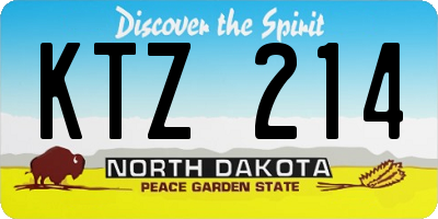 ND license plate KTZ214