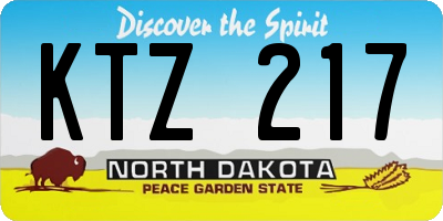 ND license plate KTZ217