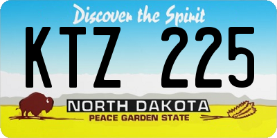 ND license plate KTZ225