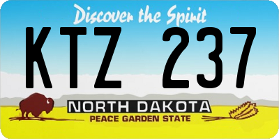 ND license plate KTZ237