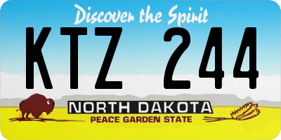 ND license plate KTZ244