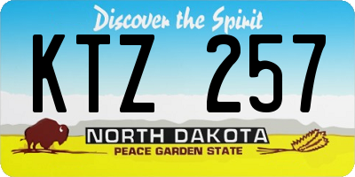 ND license plate KTZ257