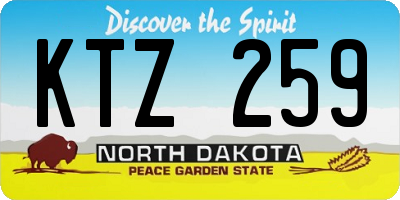 ND license plate KTZ259