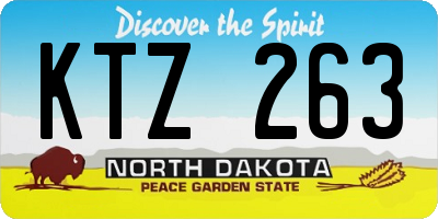 ND license plate KTZ263