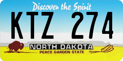 ND license plate KTZ274