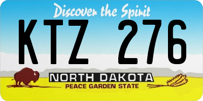 ND license plate KTZ276
