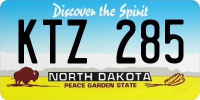 ND license plate KTZ285