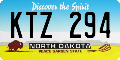 ND license plate KTZ294