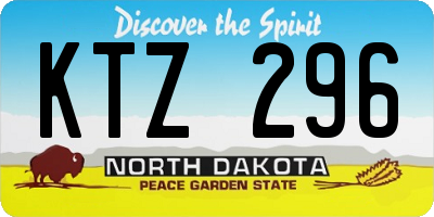 ND license plate KTZ296