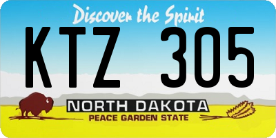 ND license plate KTZ305