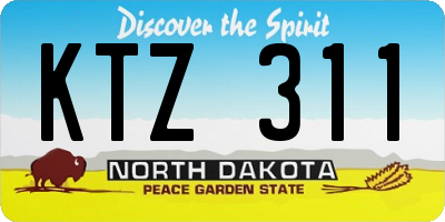 ND license plate KTZ311