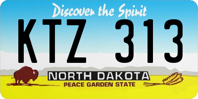 ND license plate KTZ313