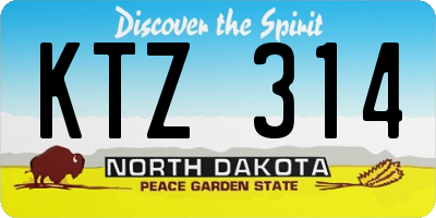 ND license plate KTZ314