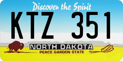 ND license plate KTZ351