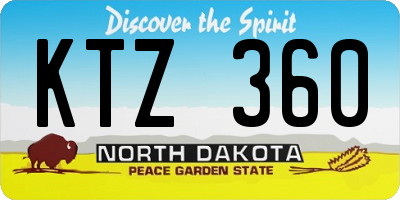 ND license plate KTZ360