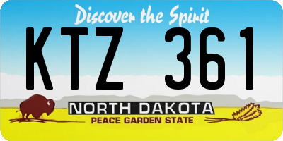 ND license plate KTZ361