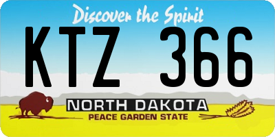 ND license plate KTZ366