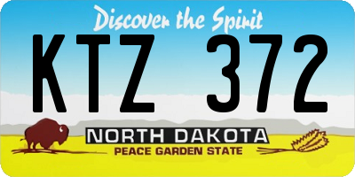 ND license plate KTZ372