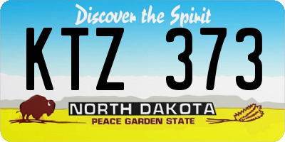 ND license plate KTZ373