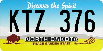 ND license plate KTZ376