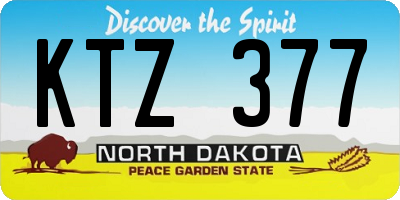 ND license plate KTZ377