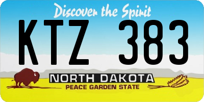 ND license plate KTZ383