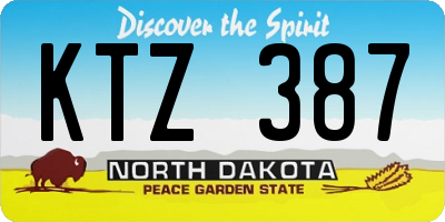 ND license plate KTZ387