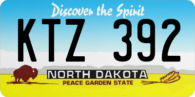 ND license plate KTZ392