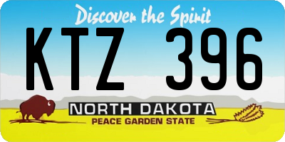ND license plate KTZ396