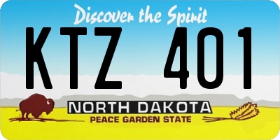ND license plate KTZ401