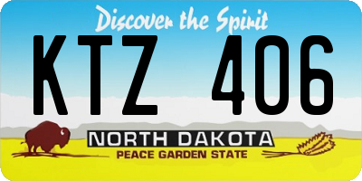 ND license plate KTZ406