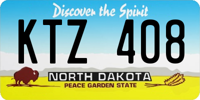 ND license plate KTZ408