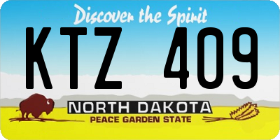 ND license plate KTZ409