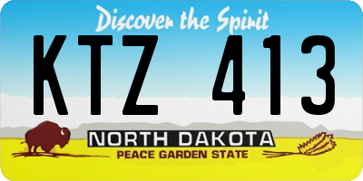 ND license plate KTZ413
